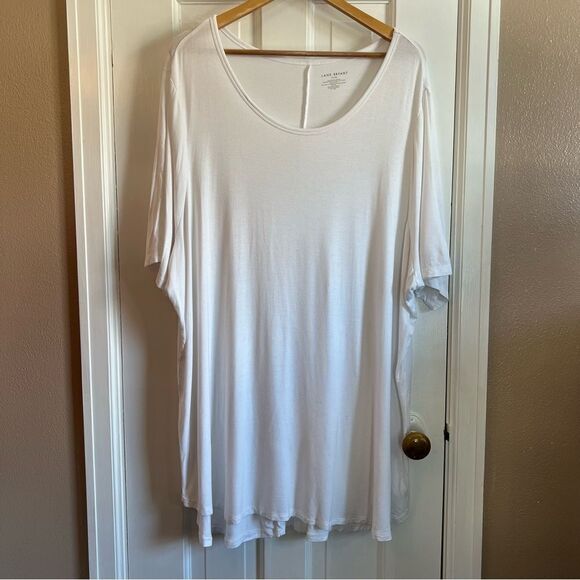 Lane Bryant White Relaxed Short Sleeve Tee - Picture 1 of 5
